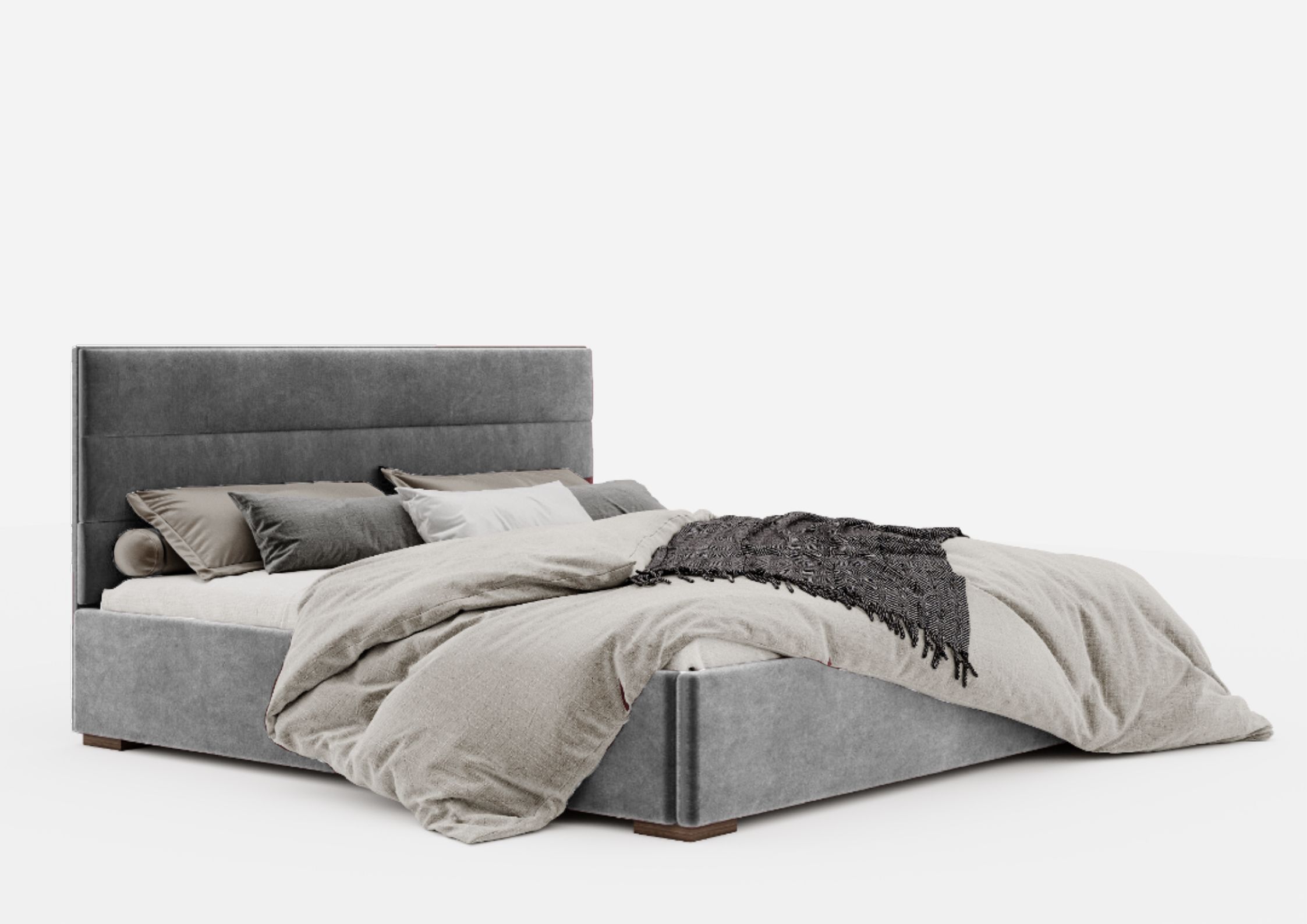 Szare łóżko 120x200cm